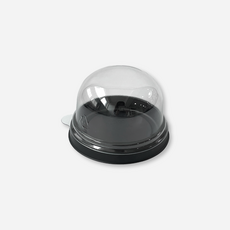 새담 SH-180 원형 돔 케이스 흑색 100개 / 양갱 화과자 용기, 높은 뚜껑(5.5cm)