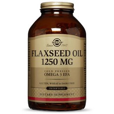 솔가 플랙씨드 오일 1250mg 소프트젤 글루텐 프리 무설탕, 250개입, 1개