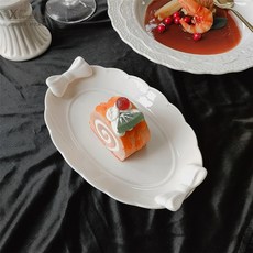 [해외직구] 빈티지 화이트 리본 디저트 접시