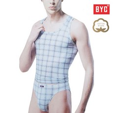 BYC 순면 남성 미디 삼각팬티 런닝 상하세트 2종