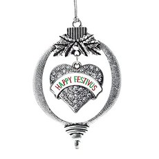 -해피 홀리데이 데코레이션-실버 숍 하트 모양의 큐빅 지르코니아 쥬얼리의 홀리데이 쥬얼리 (Happy Festivus)