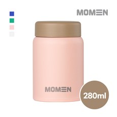 모멘 미니 이유식 보온병 304스테인리스 보온보냉 푸드자 죽통, 1개, 280ml, 핑크