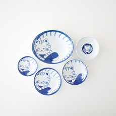 블루네코 혼밥 그릇 세트 5p, 블루네코 세트 5P[도라네코], 1개
