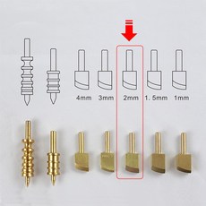 가죽 전기 인두기 다리미 열커터 도장 로고 마크 만들기 크리저 기계, E.2mm 프레스헤드