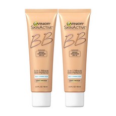 Garnier Skin 가르니에 스킨 스킨액티브 비비크림 오일프리 페이스 모이스처라이저 라이트/미디움 2oz(60mL) 2팩, 2개, 60ml