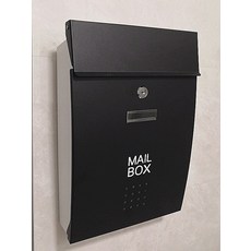 우편함 개인주택 빌라 방수 벽걸이, 블랙(박스 화이트 도어 블랙)