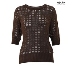 에이비플러스 ab.f.z 심플 라운드 세임 펀칭 패턴 반팔 니트 (AFW2QWZ1A)