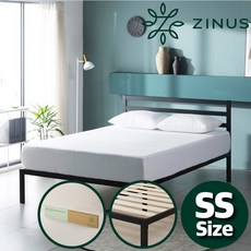 지누스 1500H 철제 침대 프레임 우든 슬랫 슈퍼싱글 SS 2color, 색상:화이트