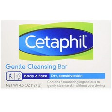 Cetaphil 세타필 건조성 민감성 피부용 젠틀 클렌징 바 128 g 6 팩, 128g