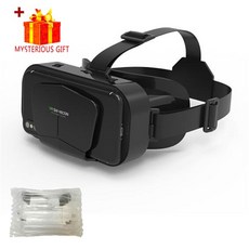 휴비나인 쓰리디글라스 3D 가상 현실 VR 안경 전화 모바일 스마트 폰 7 인치 헤드셋 헬멧 컨트롤러 게임 Wirth 실제 비어 고글, No Box No Remote, 1개