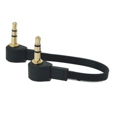 케이블 커넥터 10cm 20CM 금도금 90 도 3.5mm 플매트 카펫 러그 직각-수 직각 오디오 스테레오 잭 자동차 Aux 보조 3 극, [02] 5CM, [01] Black, 1개