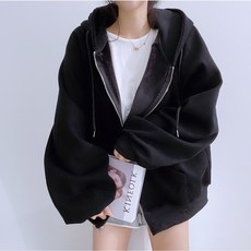 예쁨시전 기본템 필수 오버핏 벌룬 기모 맨투맨 후드 집업