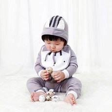 메르베 70-[메르베] 다람쥐 신생아 턱받이바디슈트/북유럽아기옷_사계절용