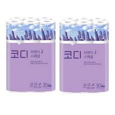 코디 라벤더 스페셜 3겹 롤화장지 30m, 30개입, 2개