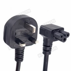 UK PC 케이블 연장 BS1363 플러그 IEC 노트북 60320 메인 90 모니터 리드 코드 어댑터 전원 각도 C5, Up Angle, 1개