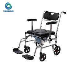 고급형 이동식 좌변기 겸용 목욕의자 휠체어 가벼운 균형 노인용 환자용, 1개