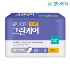 모나리자 액티브 그린케어 라운드형 성인패드 성인용기저귀, Free, 30매입, 4팩
