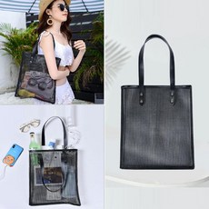 LJX077834 [ New ] 매쉬소재 그물가방 바캉스 비치백 물놀이가방 1p 블랙 [가성비 제품]