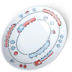 토탈하우스 폴스카 어린이도자기식기 (기차) 1PCS 6종 1선택 일제 어린이용그릇, 카레접시-폴스카-어린이식기(기차), 1개
