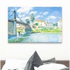 세계 명화그림 알프레드 시슬레 풍경그림 대형 와이드 홈카페 인테리어 거실 침실 카페, (시슬레) 가렌의 다리