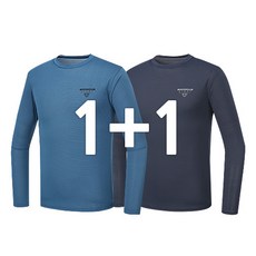 [라운드 1+1] 봄 여름 냉장고 긴팔 티셔츠 R07 기능성 스포츠 작업복 라운드티