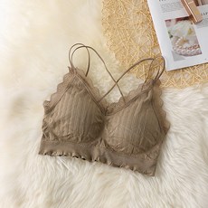 레이스 브라렛 골지 왕뽕 노와이어 브라탑