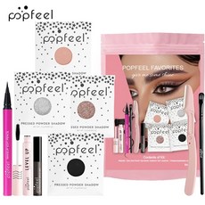 POPFEEL 아이 메이크업 키트 세트 아이섀도우 아이라이너 브러시 브로우 젤 마스카라, [01]BAG002, 1개