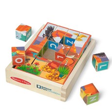 Melissa & Doug National Parks Alphabet Animals 24피스 큐브 퍼즐 (에버글레이즈 아치 옐로스톤) - FSC 인증