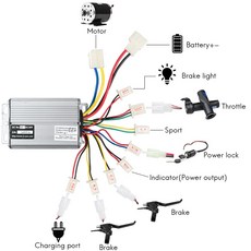 전기 자전거 컨트롤러 36V 48V 800W 1000W 30A DC 브러시 전자 자전거 스쿠터 스케이트 보드 부품 맞는 배터리 모터 엔진 부품, 36V 800W, CHINA