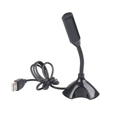 무선 마이크 USB 노트북 음성 고감도 미니 스튜디오 스탠드 PC용 컨퍼런스 홀더 포함, 02 Black, 블랙