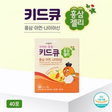 [반창고닷컴] 일동제약 키드큐 홍삼젤리 40포 어린이 면역력 홍삼 아연 나이아신 오렌지맛, 500g, 1개