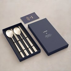 리한 유기 한식수저세트, 숟가락 + 젓가락, 2세트 1세트, 숟가락 2p + 젓가락 2p