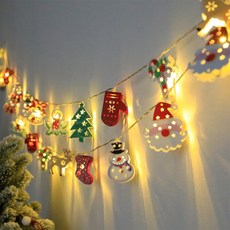 쏙쏙마켓 크리스마스 줄조명 가랜드 건전지형 LED 장식 산타 트리 눈사람 루돌프
