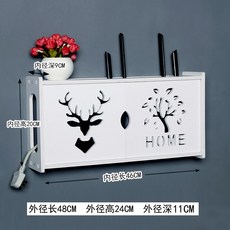 벽콘센트 가리개 무선 라우터 보관함 벽걸이 원목 콘센트 와이파이 공유기 커버 모음, 연한 자주색은 북유럽 사슴의 이중 문을 깊게합니다. + 1개