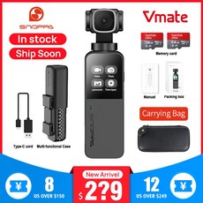 Instock soon Snoppa Vmate 3 축 핸드 헬드 짐벌 4K 카메라 200Mbps 고 비트 레이트 비디오 레코드 118g 마이크 대 feiyu 포켓|소형 짐벌|, 1개, vmate only, 단일