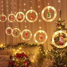 MOA 크리스마스 장식 반짝이 아이스바 램프 성탄절 장식 링 전구 LED 조명 5V USB충전 방수 따뜻한 백광등, 1개