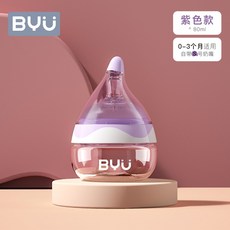 1990shop 신생아 아기 유리 젖병 0-3-6개월 신생아 물컵 ZXZT07, 라일락 80 ml (0 - 3 월 )