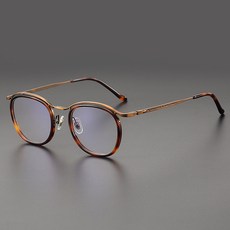 일본 초경량 안경테 안경태 티타늄 가벼운 하금테 아세테이트 라운드 v12