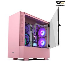 다크프래쉬 RGB 강화유리 컴퓨터 케이스 미들타워 핑크 DLV22