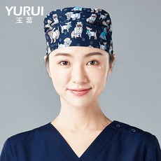 투기 옥예 수술실 플라워 프린팅 남성 여성 통용 작업모자 카고 배기 땀 흡수 간호사모자 의사 화료