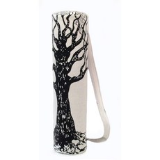 INDIAN CRAFT CASTLE Hippie Yoga Mat Carrier Bag wi INDIAN CRAFT CASTLE 히피 요가 매트 캐리어 백(어깨 스트랩 포함) 요가, Black and White Tree
