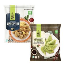 사옹원 김말이튀김 + 깻잎튀김, 2봉, 600g