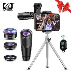 MI_01 APEXEL 4in1 새로운 HD 전화 카메라 렌즈 키트 망원 6CAC 휴대폰렌즈, mi_ 1, mi_ 02_with remote_오류시 연락주세요