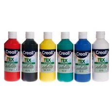 천아트 의류 패브릭물감 독일 6가지 기본 색상 세트에 6가지 텍스타일 물감으로 구성된 creall tex 세트