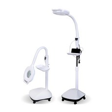 터치형 LED 확대경 코브라 입술 속눈썹 연장 반영구 문신 타투 화장 뷰티샵 스탠드 조명, 이동식 바퀴 X