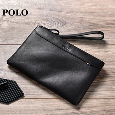 POLO 남성 핸드백 진피 봉투 대용량 헤더 소가죽 클러치 polo031-p451 블랙