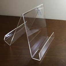 독서대 아크릴 투명한 책꽂이 책받침 지지대 도서관 일반형 양면 안내판 책 그림책 선반, 기본