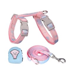 고양이 펫 견인끈 리본 펫 견인끈 캣워크 인라인 백팩 탈출방지, 가방 타입: 핑크 블루, 1개