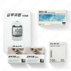 글루코랩 혈당측정기 + 혈당시험지 100매 + 침100 + 솜100 세트