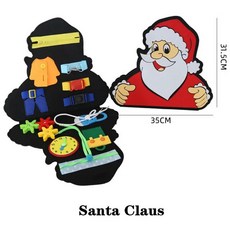 몬테소리 유아 바쁜 보드 유치원 어린이 DIY 지능 학습 완구 감각 아기 조기 교육, [07] Santa Claus, 1개